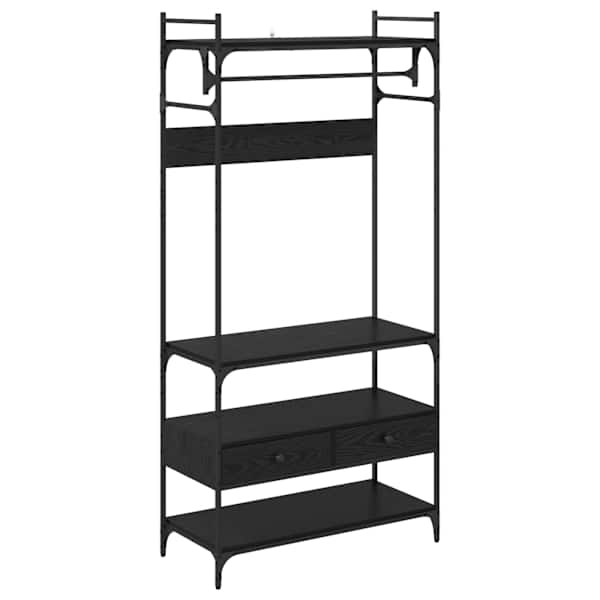 Garderoobikapp Must tamm 89 × 39 × 184.5 cm Tehispuit