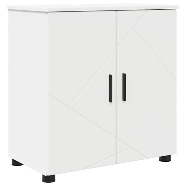 Vannitoa kapp Valge 61 × 35 × 64 cm Tehispuit, Metall