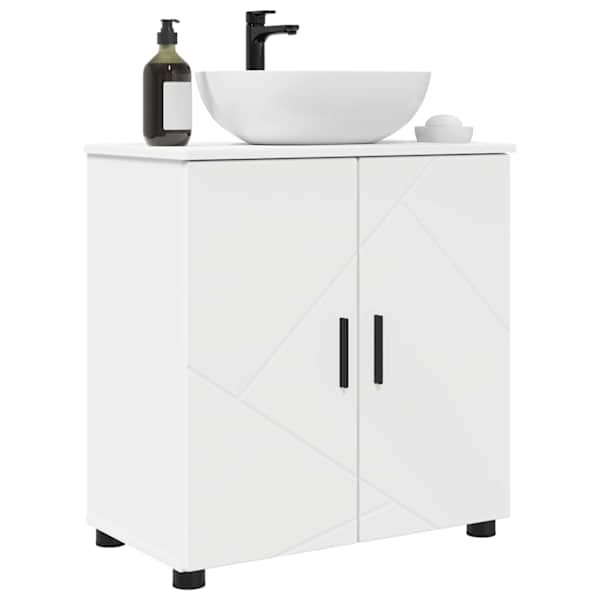 Vannitoa kapp Valge 61 × 35 × 64 cm Tehispuit, Metall