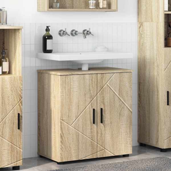 Vannitoa kapp Sonoma tamm 61 × 35 × 64 cm Tehispuit, Metall