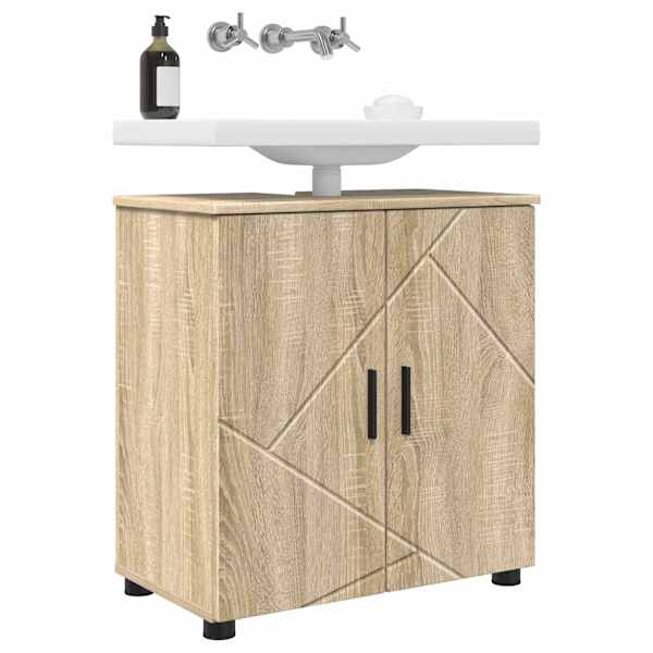 Vannitoa kapp Sonoma tamm 61 × 35 × 64 cm Tehispuit, Metall
