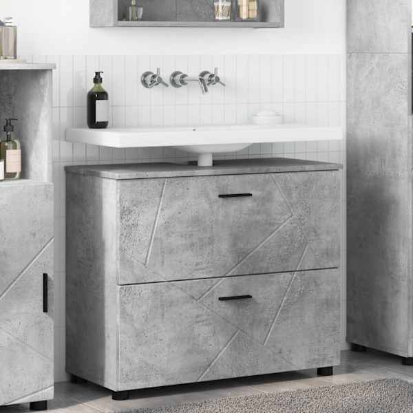Vannitoa kapp Betoonhall 76,5 × 35 × 64 cm Tehispuit, Metall