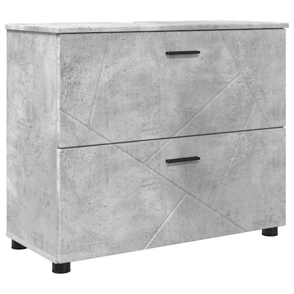 Vannitoa kapp Betoonhall 76,5 × 35 × 64 cm Tehispuit, Metall