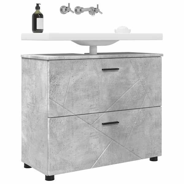 Vannitoa kapp Betoonhall 76,5 × 35 × 64 cm Tehispuit, Metall