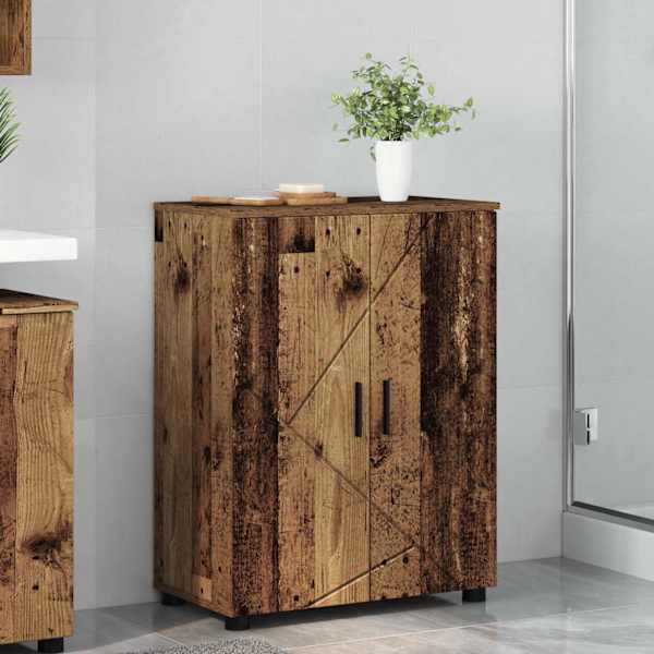 Vannitoa kapp Vana puit 60 × 35 × 80 cm Tehispuit, Metall