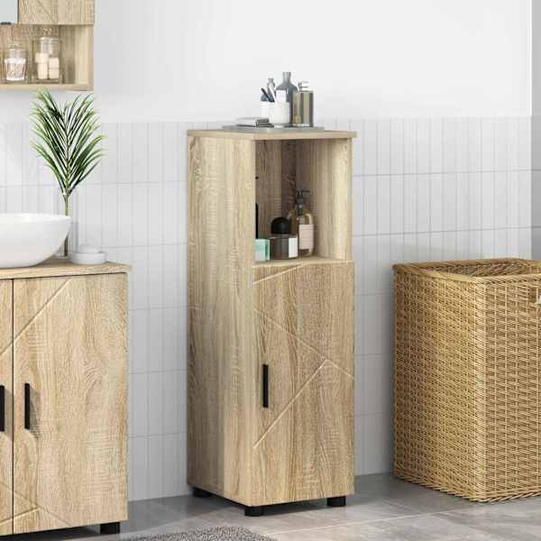 Vannitoa kapp Sonoma tamm 30 × 35 × 95 cm Tehispuit, Metall