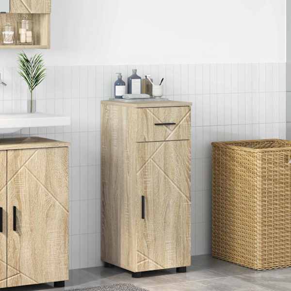 Vannitoa kapp Sonoma tamm 30 × 35 × 80 cm Tehispuit, Metall