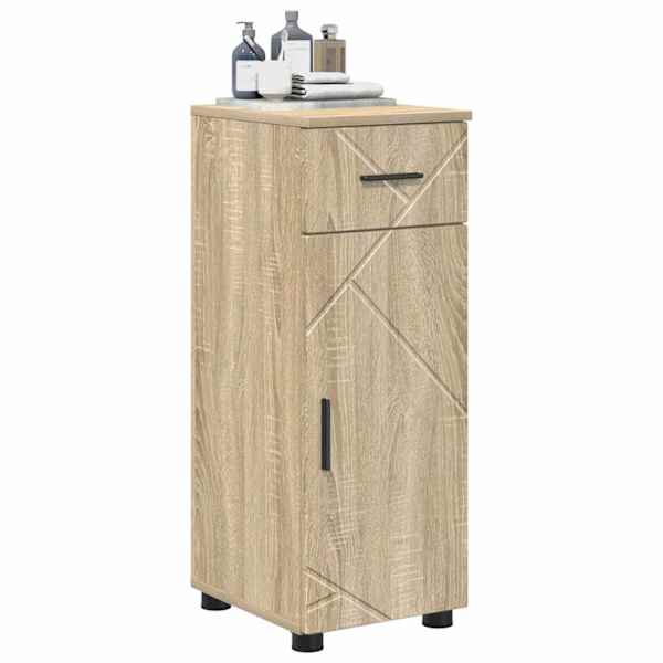 Vannitoa kapp Sonoma tamm 30 × 35 × 80 cm Tehispuit, Metall