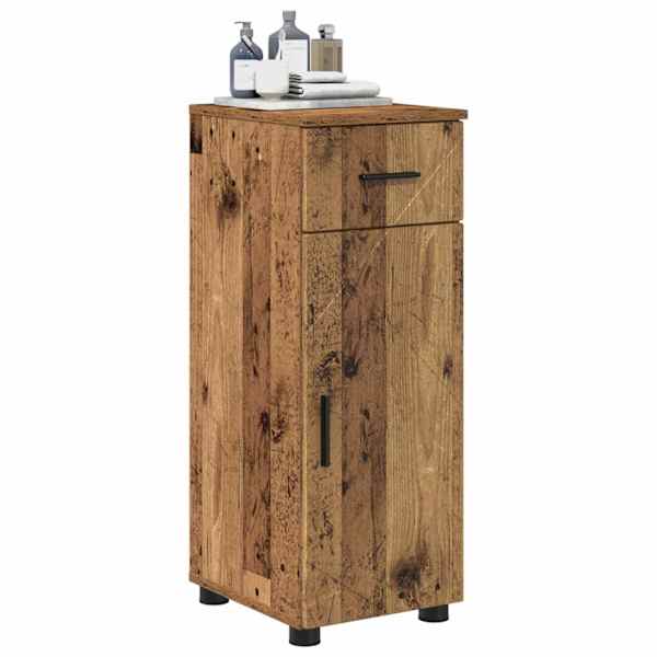 Vannitoa kapp Vana puit 30 × 35 × 80 cm Tehispuit, Metall