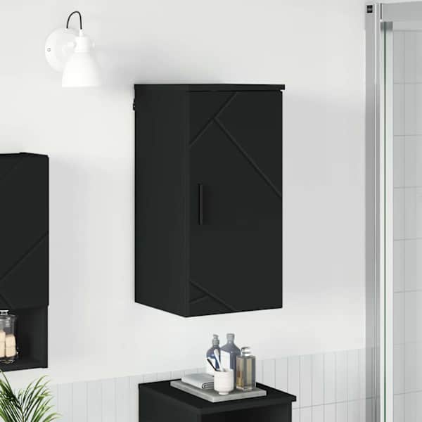 Vannitoa kapp Must 30 × 31,5 × 61 cm Tehispuit, Metall
