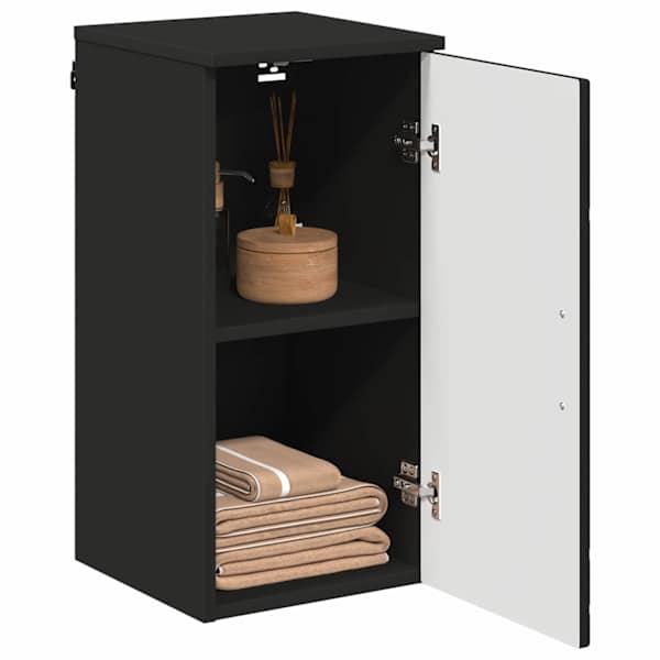 Vannitoa kapp Must 30 × 31,5 × 61 cm Tehispuit, Metall