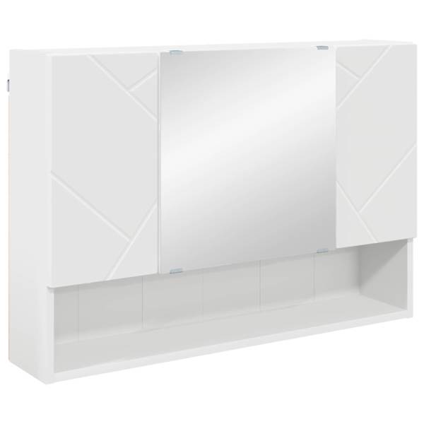 Peeglikapp Valge 80 × 17 × 55 cm Tehispuit