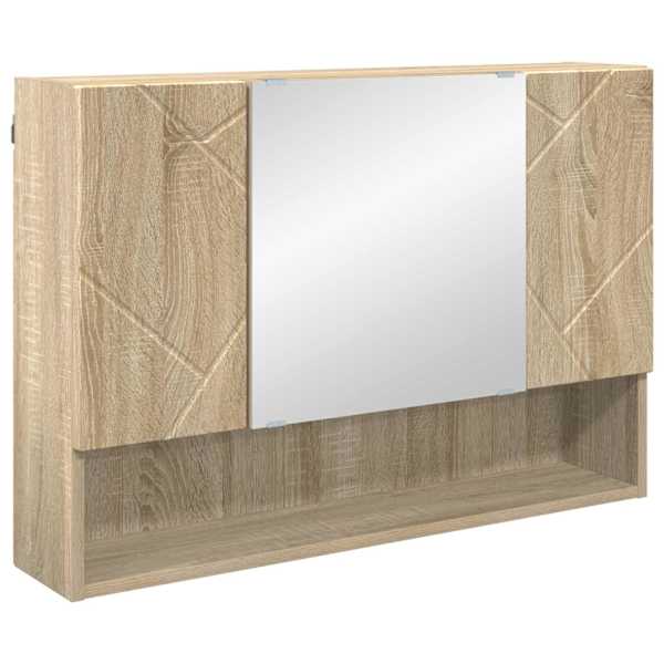 Peeglikapp ladustamisega Sonoma tamm 80 × 17 × 55 cm Tehispuit
