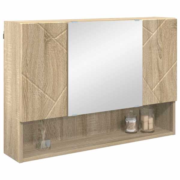 Peeglikapp ladustamisega Sonoma tamm 80 × 17 × 55 cm Tehispuit