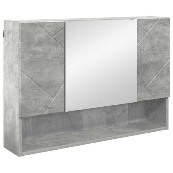 Peeglikapp ladustamisega Betoonhall 80 × 17 × 55 cm Tehispuit
