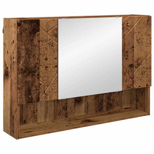 Peeglikapp ladustamisega Vana puit 80 × 17 × 55 cm Tehispuit