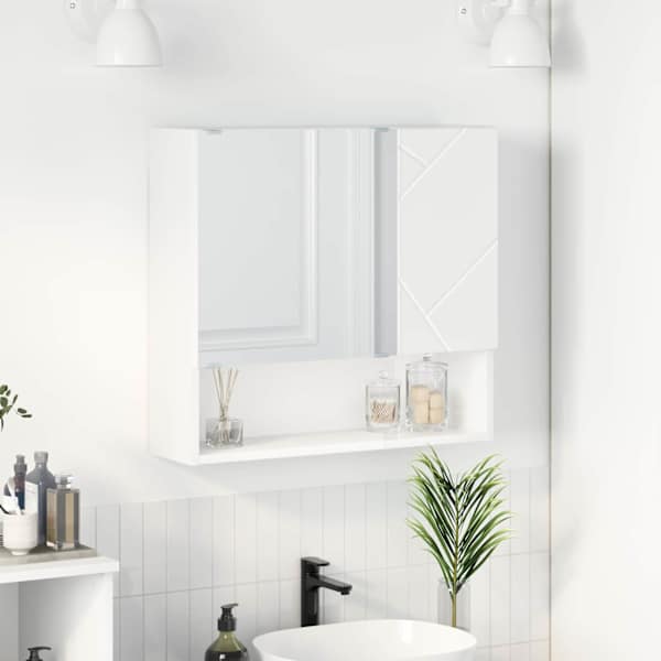Peeglikapp Valge 59 × 17 × 55 cm Tehispuit