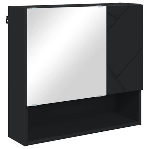 Peeglikapp Must 59 × 17 × 55 cm Tehispuit