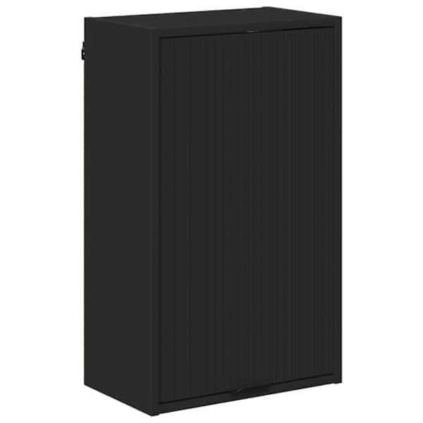 Vannitoa kapp uksega Must 39 × 23,5 × 65 cm Tehispuit & Metall