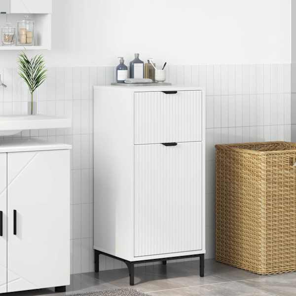 Vannitoa kapp Valge 39,5 × 36 × 88 cm Tehispuit, Metall