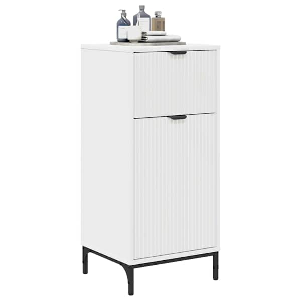 Vannitoa kapp Valge 39,5 × 36 × 88 cm Tehispuit, Metall