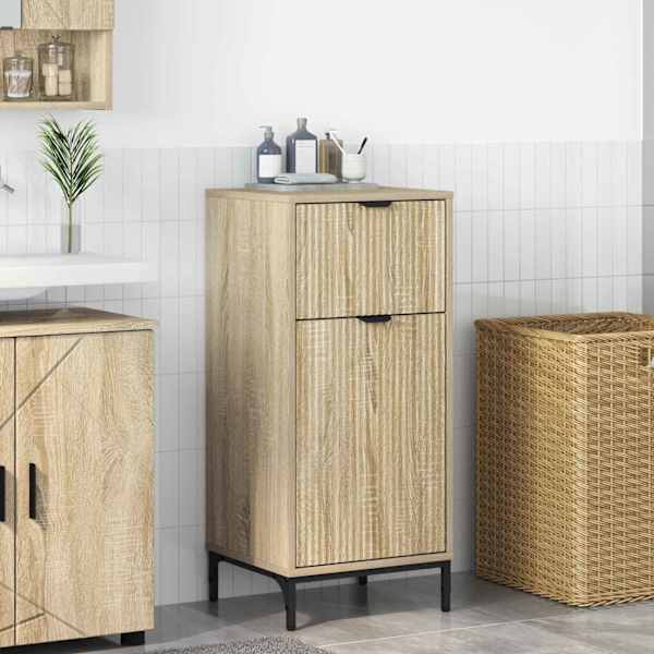 Vannitoa kapp Sonoma tamm 39,5 × 36 × 88 cm Tehispuit, Metall