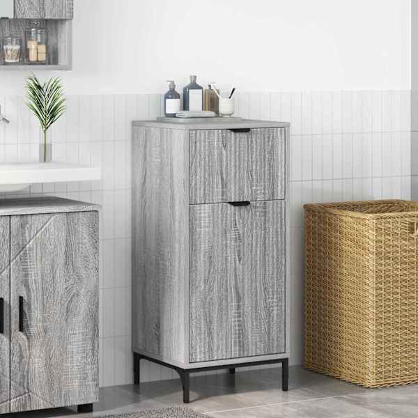Vannitoa kapp Hall Sonoma 39,5 × 36 × 88 cm Tehispuit, Metall