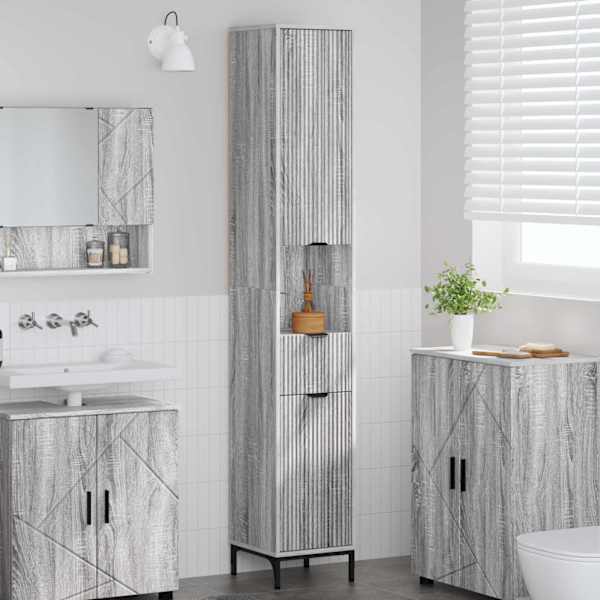 Vannitoa kapp Hall Sonoma 31,5 × 33 × 190 cm Tehispuit, Metall