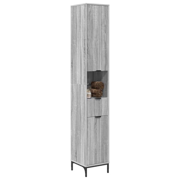 Vannitoa kapp Hall Sonoma 31,5 × 33 × 190 cm Tehispuit, Metall