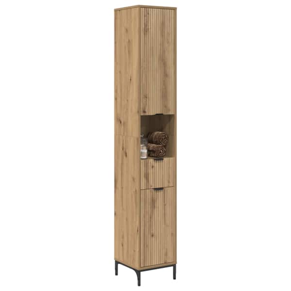 Vannitoa kapp Käsitööpuu 31,5 × 33 × 190 cm Tehispuit, Metall