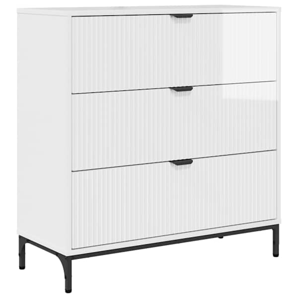 Kõide Kergelt läikiv valge 79,5 × 33 × 82 cm Tehispuit