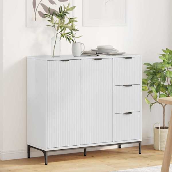 Kõide Kergelt läikiv valge 89,5 × 33 × 82 cm Tehispuit