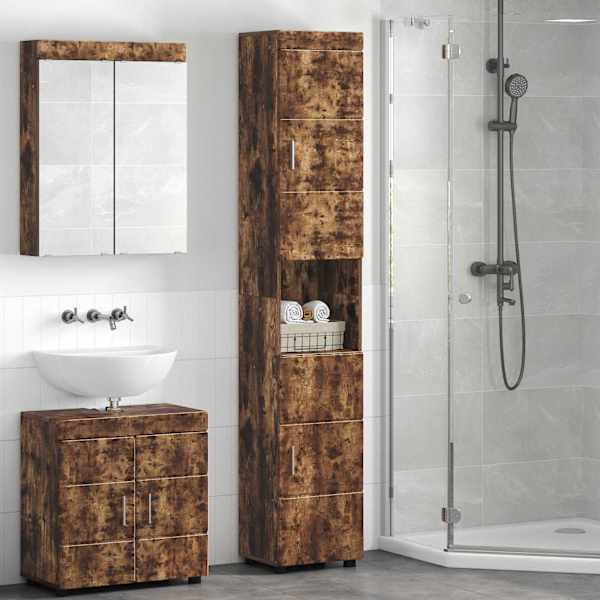 Vannitoa kapikomplekt TULUM Suitsetatud tamm 37 × 31,5 × 203 cm