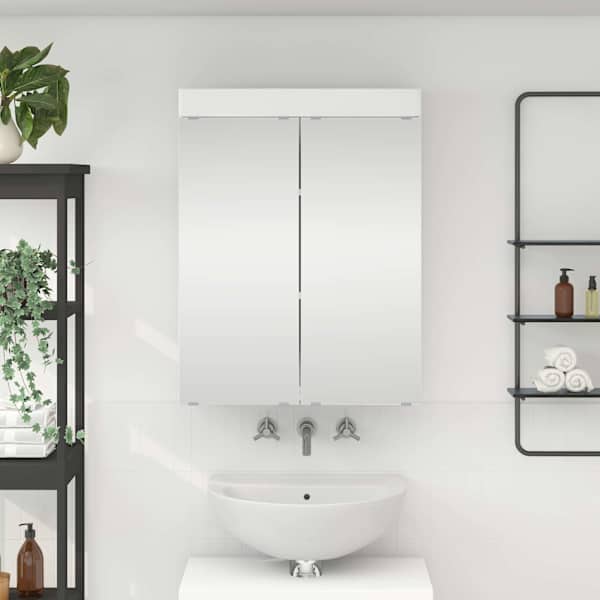 Vannitoa peeglikapp TULUM Valge 60 × 16,5 × 78 cm Tehispuit
