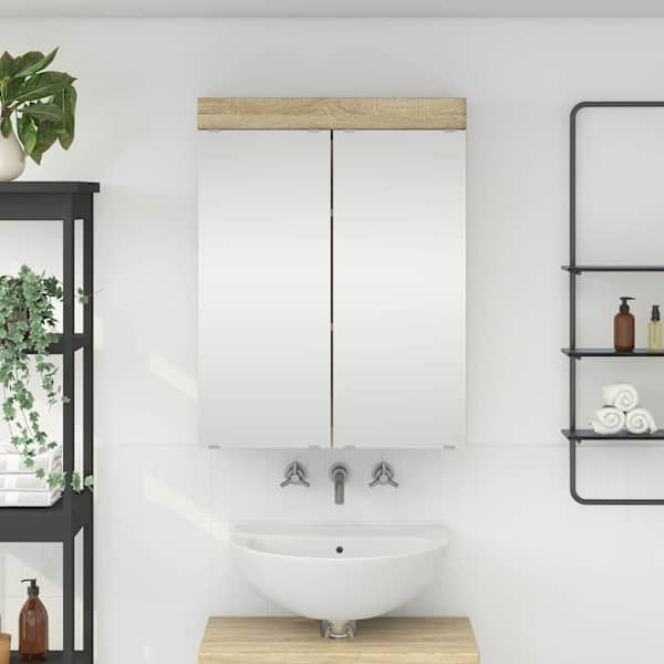Vannitoa peeglikapp TULUM Sonoma tamm 60 × 16,5 × 78 cm