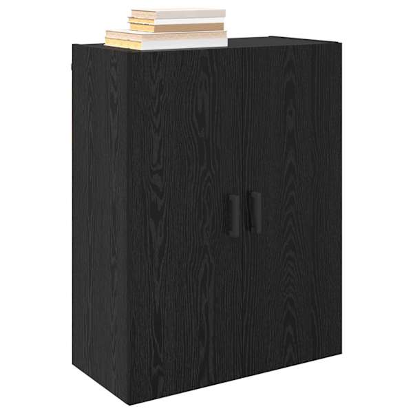 Seinale kinnitatav kapp 2 tk Must tamm 69,5 × 34 × 90 cm