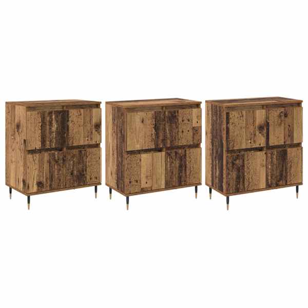 Hoiukapp 3 tk Vana puit 60 × 35 × 70 cm