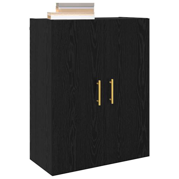 Seinale kinnitatav kapp 2 tk Must tamm 69,5 × 34 × 90 cm