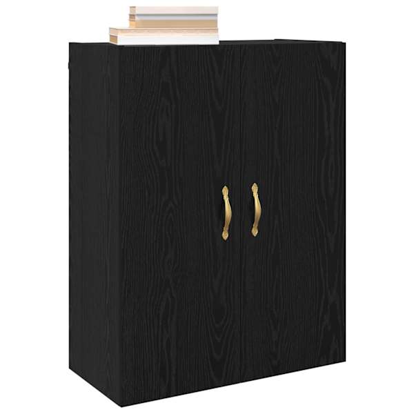Seinale kinnitatav kapp 2 tk Must tamm 69,5 × 34 × 90 cm