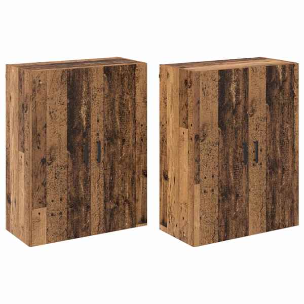 Seinale kinnitatav kapp 2 tk Vana puit 69,5 × 34 × 90 cm