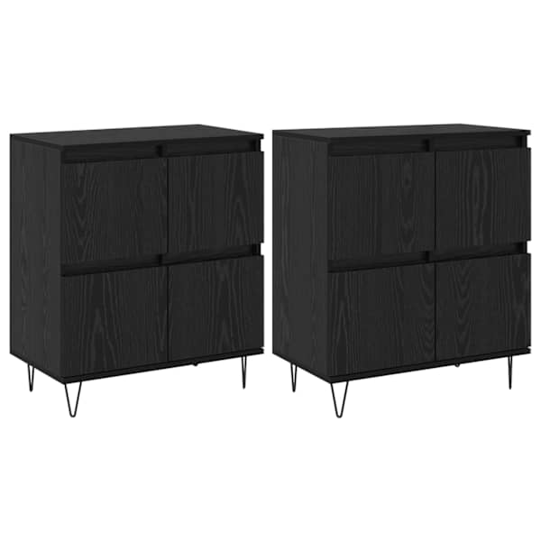 Kappide külgedel 2 tk Must tamm 60 × 35 × 70 cm