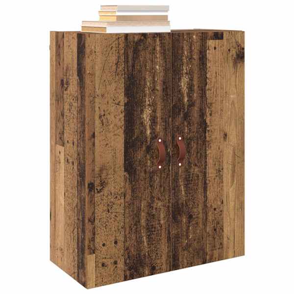 Seinale kinnitatav kapp 2 tk Vana puit 69,5 × 34 × 90 cm