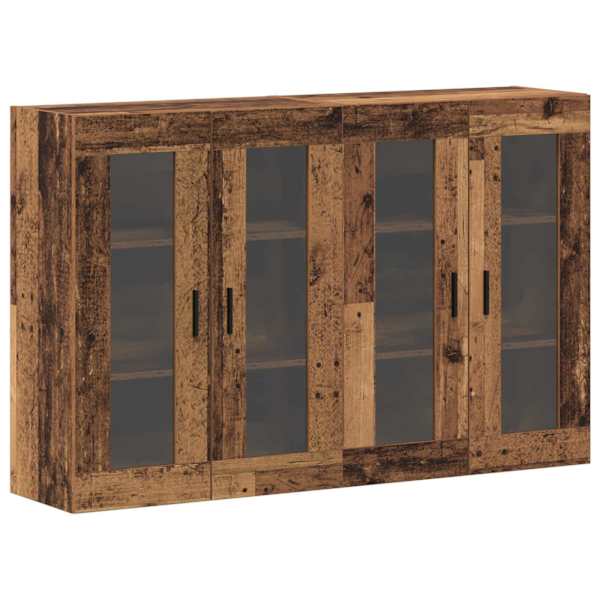 Seinale kinnitatud kapid 2 tk Vana puit 69,5 × 34 × 90 cm