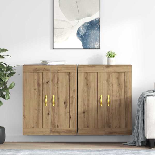 Seinale kinnitatav kapp 2 tk Käsitööpuu 69,5 × 34 × 90 cm