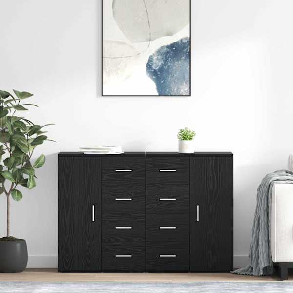 Kappide külgedel CORONA 2 tk Must tamm 59 × 39 × 80 cm