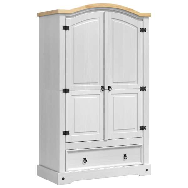 Garderoobikapp CORONA Valge 101 × 52 × 170 cm Tahke mänd