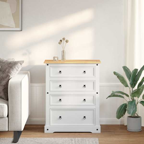 Hoidukirstud Corona Valge 92 × 48 × 114 cm Kindel männipuidust
