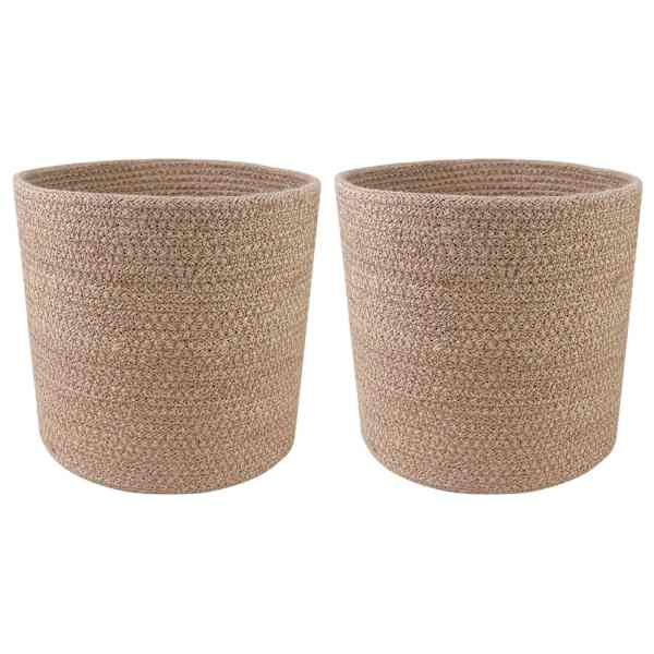Lillepott 21 × 21 cm, 100% tossa džuut – naturaalne – 2 tk