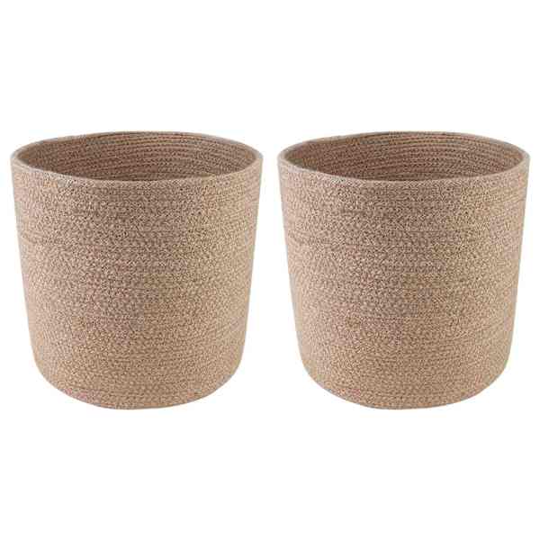 Lillepott 28 × 28 cm, 100% tossa džuut – naturaalne – 2 tk