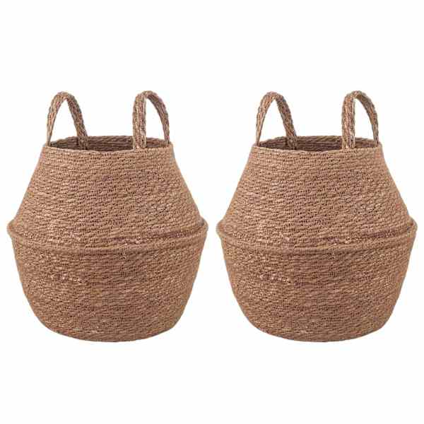 Lillepott 22 × 20 cm, 100% mererohi – naturaalne – 2 tk